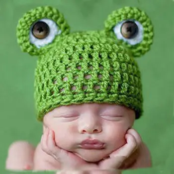Žaba Pletený Hat Fotografie Prop Čiapočku Spp Pre Dieťa Krásne