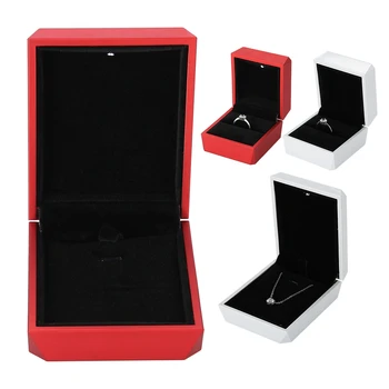 Nový Klenot Displej Prípade Šperky Box S LED Svetlom pre Návrh / Účasti / Svadba