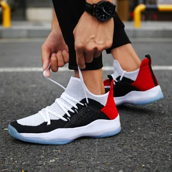 Nové príležitostné basketbalovú obuv športová obuv ultra ľahké tlmenie nárazov wild trend topánky pánske členkové topánky chôdza fitness topánky