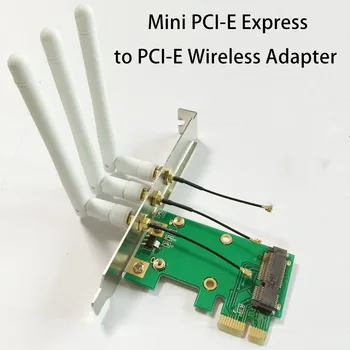 Predaj Mini PCI-E PCI-E Bezdrôtový Adaptér W/ 3 Anténa