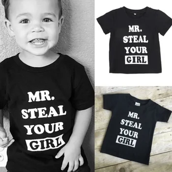 2020 Módne Letné List Print T Shirt Dieťa Boys Zábavné Príležitostné Voľné Deti Oblečenie Dieťa Čierna Sivá Krátky Rukáv T-shirt Čaj