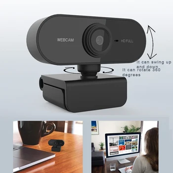 Webová kamera s Mikrofónom, rozlíšením Full HD 1080P Webcam Video Kamera, USB, Plug and Play pre Počítače PC Notebook Ploche Konferencie Kamery
