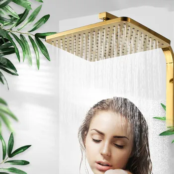 Kúpeľňa so sprchovým Kútom Nastaviť HUNNISE Zlato Kúpeľňa Mixér Kohútikov 12 Palcový Zrážok Digitálne Sprcha Systém pre Zlato, Termostatické Sprcha Set