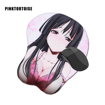 PINKTORTOISE Mousepad tvorivé obal anime 3D sexy Hrudníka Silikónová podložka pod Myš mat Myší pad Zápästie zvyšok podpory