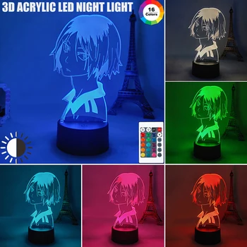 LED Ilúzie Svetlo 3D Akrylové Led Nočné Svetlo Anime Charakter Tvar Lampy s Diaľkovým ovládaním Domov Dodávky LB88
