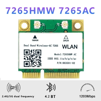 WiFi Karta 7265AC 7265HMW 1200Mbps Mini PCI-E Bluetooth 4.2 2.4 G+5G Dual Band pre Win7 Win Win 8 10