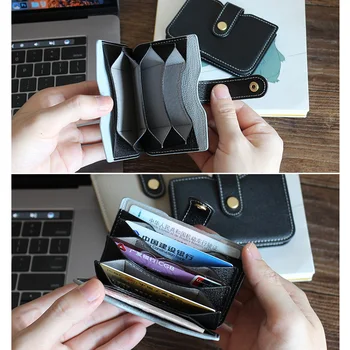 Alisara Akordeón Karty package Kreditnej Karty Prípade Originálne Kožené Módne Slim Držiteľov Karty Mince Peňaženky ID/Názov/Bus Držiteľa Karty