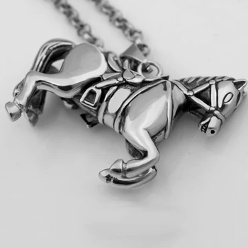 Pánske Vyhlásenie Beží Kôň Prívesok Náhrdelník z Nehrdzavejúcej ocele,módnych Šperkov Náhrdelník pre milovníkov koní,23