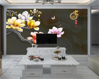 3d Tapety na steny HD Nádherné Magnolia Motýľ Ilustrácia Prispôsobiť Svoje Obľúbené Premium Interiérové Dekorácie, Tapety