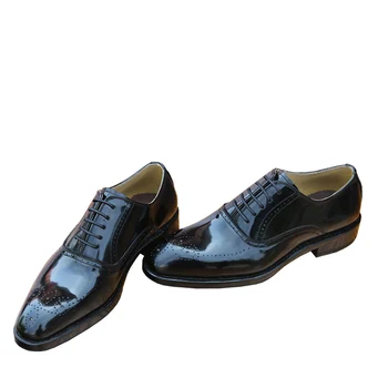 Sipriks Mens Patent Kožené Čierne Prízvukom Topánky Talianskej Ručné Goodyear Falcované Šaty Topánky Muž Lesklé Pánske Obleky Oxfords 2020