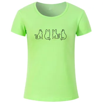 Mačka vzor ženy grafické T-shirt Harajuku roztomilý Mačiatok t-shirt Príležitostné letné módne tričko 90. rokov roztomilý Grunge top ženský Čaj