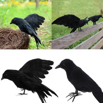 Blackbird Raven Prop Umelé Vrana Výzdoba Pre Halloween Zobrazenie Udalosti Strany Bar Dekorácie Dodávky Darček