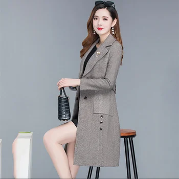 Vysoko kvalitné dámske windbreaker srsť stredne dlhá plus veľkosť žien 2020 nový príliv jeseň zimný kabát kórejský voľné hrubé