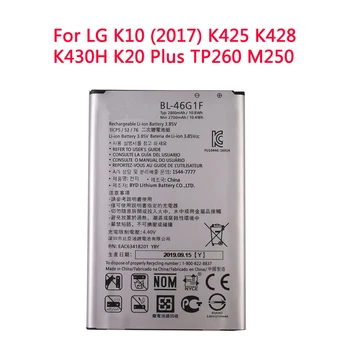 2800mAh 3.85 V BL-46G1F Náhradná Batéria Pre LG K10 (2017) K425 K428 K430H K20 Plus TP260 M250 MS250 X400 LGM-K121K