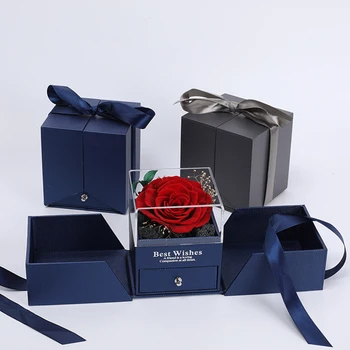 Navždy Rose Šperky Darčekovej krabičke s Malým Šuplíku, Ručne vyrábané Šperky Box Darček pre Ženy LL@17