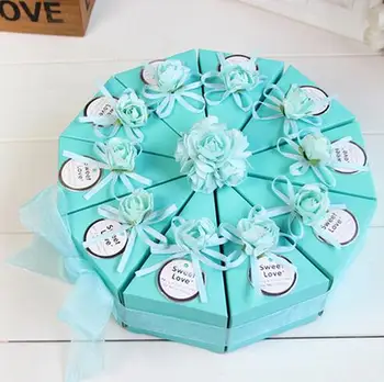 Nové 50Pcs Tvorivé Romantická Ružová/Modrá kvetina Svadobné dekorácie tortu Candy Box papierové darčekové krabičky Svadobné Zdvorilosti