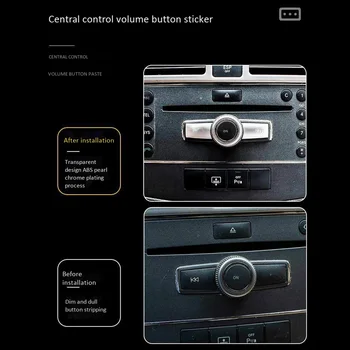 Auto Multimediálne Tlačidlá ovládania Hlasitosti Dekorácie, Nálepky Kryt Výbava pre Mercedes Benz C E Cl W204 CLS GLK ML350 C180 E260