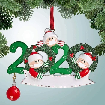 2020 Vianočný Stromček Prívesok Pozostalých, Masku Na Tvár Snehuliak, Vianočný Strom Rodiny Visí Prívesok Dekorácie Santa Darčeky