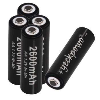 Yeckpowo AA Batérie 1.2 V NI-MH 2A AA Nabíjateľné Batérie Bateria akkumulator NIMH AA 2600mAh pre baterku pre hračky