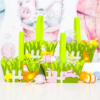 Veľkonočné Dekorácie Králik Vajcia Kuriatko Non-tkané Úložný Kôš Bunny Candy Darčekové Tašky veselú veľkú noc Výzdoba pre Domáce Tabuľka Dodávok