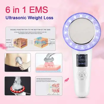 6 V 1 EMS Ultrazvuk Krása, Chudnutie Prístroj Galvanic Masáž Fotón SPA Telo Celulitídy Starostlivosti o Pleť Infračervené Tuku, Odstránenie Terapia