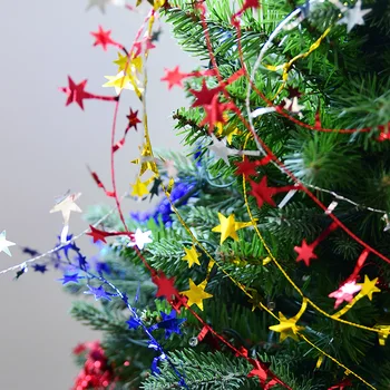 1pc 7.5 m Vianočné Zlato Strieborné Hviezdy Drôt Garland Pozlátko Star Ratan Vianočný Strom Dekorácie pre Domov Svadba, Narodeniny