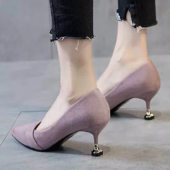 Vysoké podpätky žien stiletto päty nové jar a na jeseň kórejská verzia čistá red cat päty topánky dámske wild poukázala pr