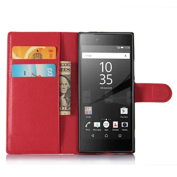 Z6 obal pre Sony Xperia Z6 Prípadoch Peňaženky Karty Stentu Lichee Vzor Flip Kožené Poťahy Chrániť Kryt Z 6 black pre Sony6 Z6Case