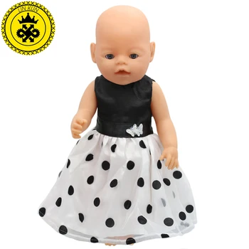 Modrá Čierna Princezná Šaty Bábiky Oblečenie vhodné 43 cm Baby Doll Oblečenie a 17inch Bábika Príslušenstvo D-21