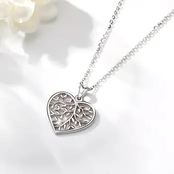 EUDORA 925 Sterling Silver Strom života Náhrdelník s Príveskom list srdce kúzlo Módne Šperky Darček Pre dievča Narodeniny D383