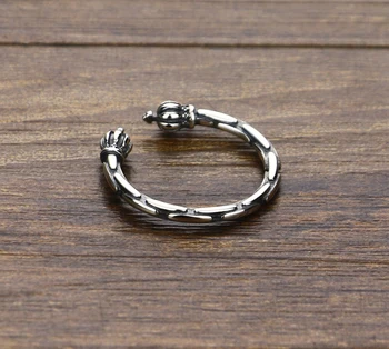 Vintage Štýl Žien 925 Sterling Silver Ring Koruny Dizajn Otvoriť Krúžok Pevný Strieborný Prsteň Nie je Vyblednutiu doprava zadarmo bijoux