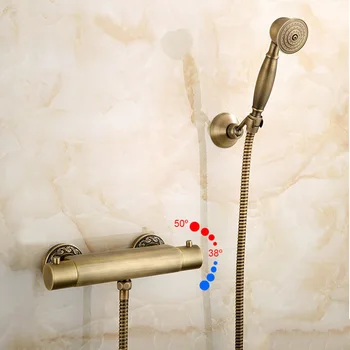 IMPEU Termostatické Vystavení Sprcha Ventil, Prichádza s Handshower, Antické Bronzové, k Dispozícii pre sprchový Panel, Nastaviteľný Podstavec
