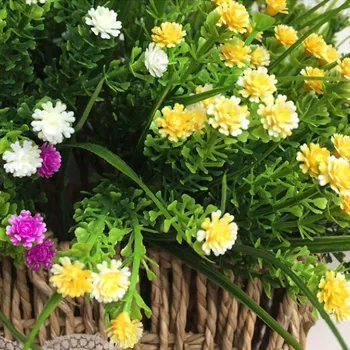 Umelé Babysbreath Kvety so Zeleným Plastové Trávu, Rastliny pre Svadobné Dekorácie Domov Garden Party Dekor v Kancelárii Kvetinový