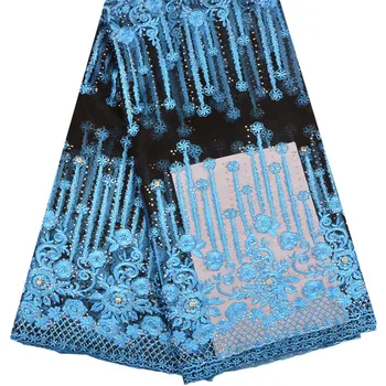 2018 Najnovší Dizajn Afriky Guipure Čipky Textílie S Dostatkom Kamene Vysokej Kvality Nigérijský Kábel Čipky Textílie Pre Svadobné Šaty 1254