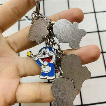 IVYYE Doraemon Módne Anime Kovové kľúčenky Cartoon Keyring Auto Keychain Prívesok Hračky Keyholder Unisex Dary NOVÉ