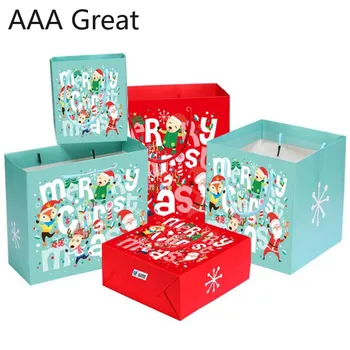 10Pcs/Veľa Vianočné Taška Papier Na sladké Dary Santa Claus Svadobné Tašky Na Darčeky Pre Hostí Balenie Rukoväť Candy Cookie Puzdro