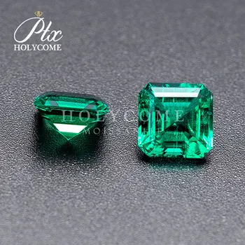 4.5x4.5 mm Najvyššej Kvality Zelená Farba Lab Vytvorili Emerald Asscher Rez Šperky Factory Čierny piatok Zľavu Veselé Vianoce Darček HRA