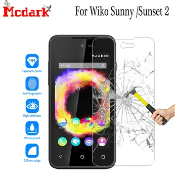 Mcdark 2.5 D 9H Tvrdeného Skla Pre Wiko Slnečný Screen Protector 4.0 palca Na Wiko Sunset 2 Tvrdeného Telefón Sklenený Kryt Film