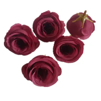 100ks 5CM Umelého Hodvábu Retro Vintage Rose Camellia Japonica Kvet Hlavu Bud Pre Kutilov, Odevy, pokrývky hlavy Dekoratívne
