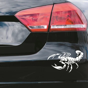 Auto Dekorácie 3D Scorpion Odtlačkový Nálepky v Pohode Vinylové Nálepky, Biela 40 cm