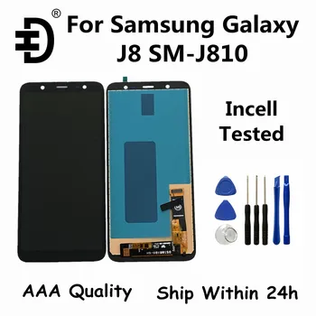 Incell Pre Samsung Galaxy J8 J810 LCD Displej Dotykový Displej Digitalizátorom. Montáž Pre Samsung J8 SM-J810F LCD Náhradné Displej