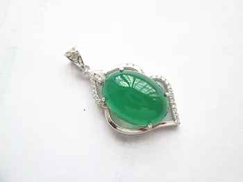 KJJEAXCMY boutique šperky 925 sterling silver vykladané s zelenej chalcedony