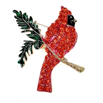 20pcs/veľa doprava zadarmo 3kinds červená Drahokamu crystal Kardinál vtákov, zvierat, Šperky, ozdoby Pin Brošne
