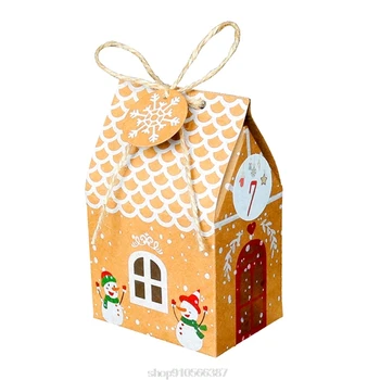 24 Sady Vianočný Dom Box Kraft Papier Candy Bag Snowflake Značky 1-24 Adventný Kalendár Nálepky Konopné Lano N09 20 Dropshipping