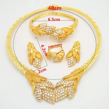 Kráľovstvo Ma Veľkoobchod Nigérijský Ženy, Svadobné Šperky Sady Dubaj Zlatá farba Šperky sady Africkej Ženy Veľký Náhrdelník Šperky