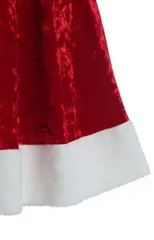 Nový dizajn Jeseň/zima šitie kontrast farieb pás zamatové šaty Vianočné šaty žien dlhý rukáv big swing festival šaty