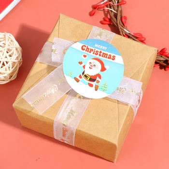 Veselé Vianoce Nálepky Krabica Package Santa Ďakujem Tesnenie Nálepky Darček Decor