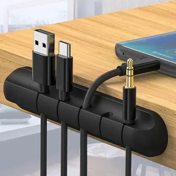 Kábel Organizátor Silikónový Kábel USB Winder Flexibilný Kábel Riadenia Klipy Pre Myši, Slúchadlá Slúchadlá Káblom Držiak