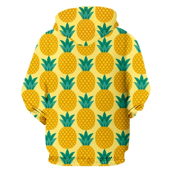UJWI Mužov Zip Bunda Trend Kabát 3D Vytlačené Strašné Žlté Ovocie, banány, Ananás, Veľká Veľkosť Odevu, Unisex Jeseň Oblečenie Dodávateľov