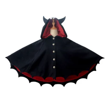 Lolita nové diabol bat plášť šatkou kabát žena jesenné a zimné kabát viktoriánskej kabát voľné gothic lolita bunda loli cos lolita